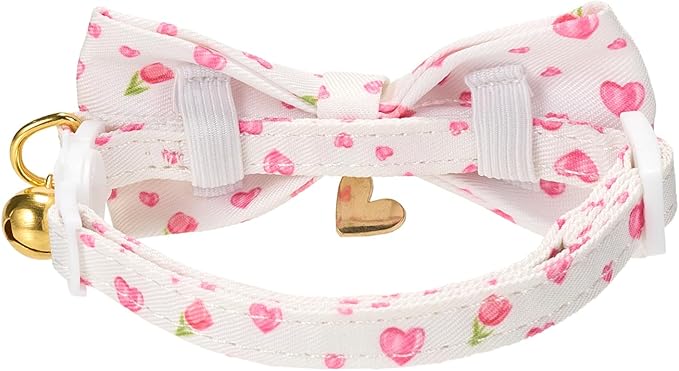 2 Pack Cat Collars, Removable Bowtie, Safety Breakaway Clasp, Adjustable - Image 6