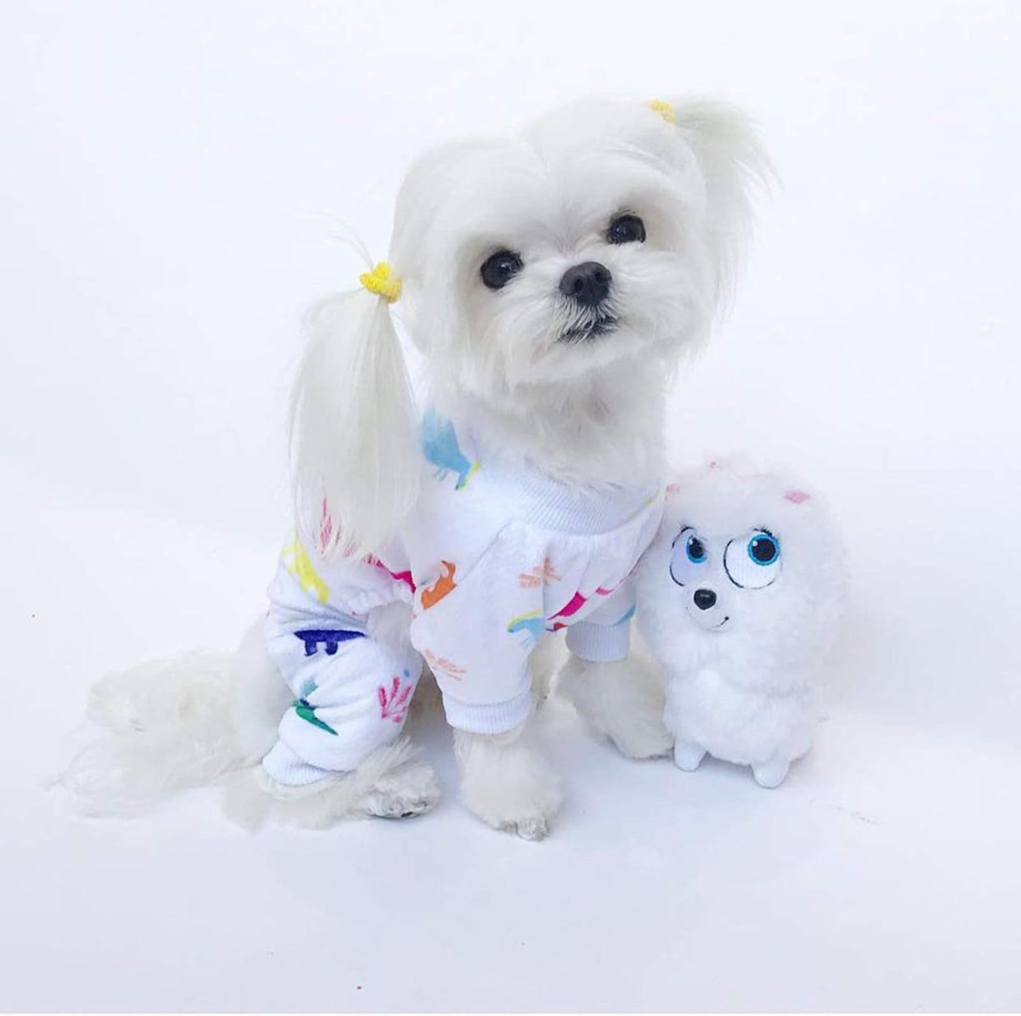 CuteBone Dog Halloween Pajamas Puppy Onesies Small Dogs Soft Pjs Coat Cat Apparel Comfy Pet Christmas Clothes Outfit Doggie Bodysuit PJD01