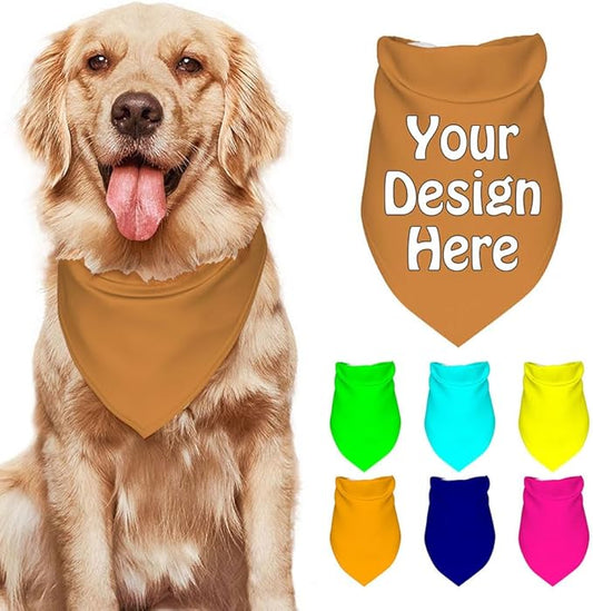 Dog Bandanas Custom Boy and Girl Dogs Scarf Add Your Design Personalized Pet by VYXONIA