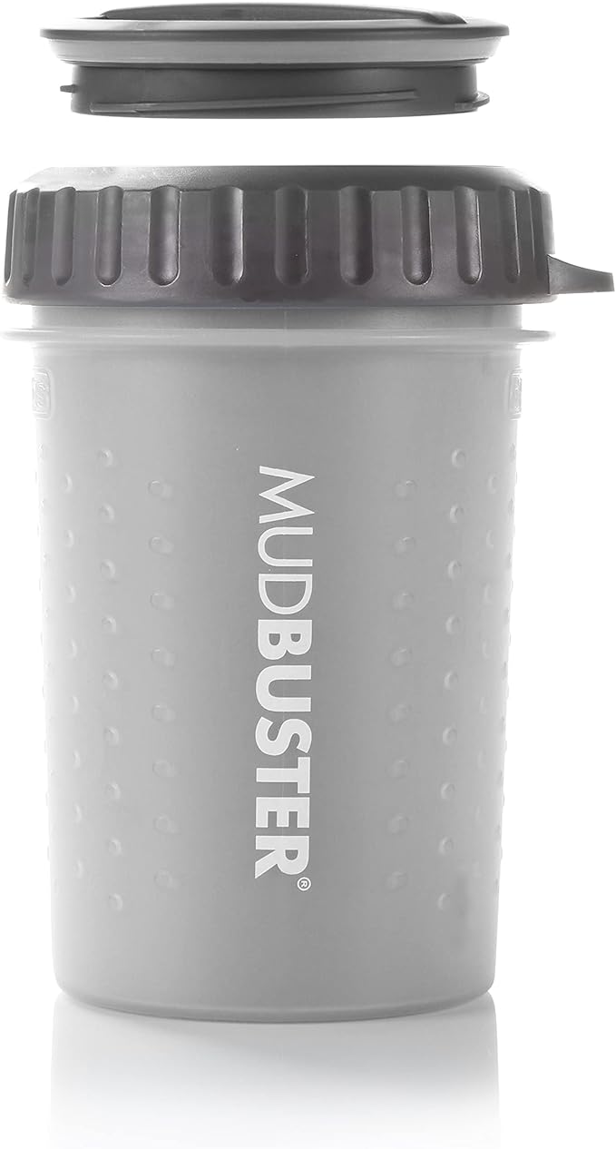 Dexas Lidded MudBuster Medium Dog Paw Cleaner, Light Gray, Fits 1.5"-2.5" Wide by Dexas