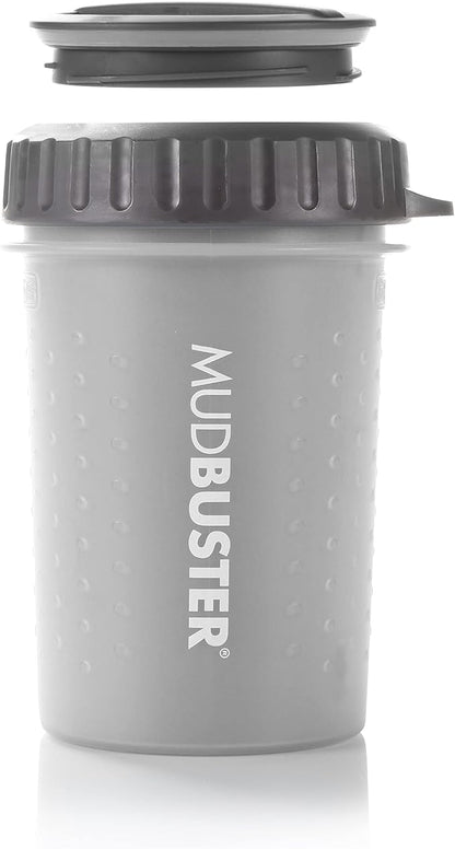 Dexas Lidded MudBuster Medium Dog Paw Cleaner, Light Gray, Fits 1.5"-2.5" Wide by Dexas