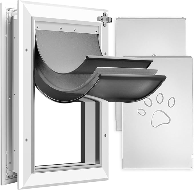 3-Flaps Heavy-Duty Dog Door, Rust Proof Aluminum Alloy Frame, Extreme Weather by PetoasisFlagship
