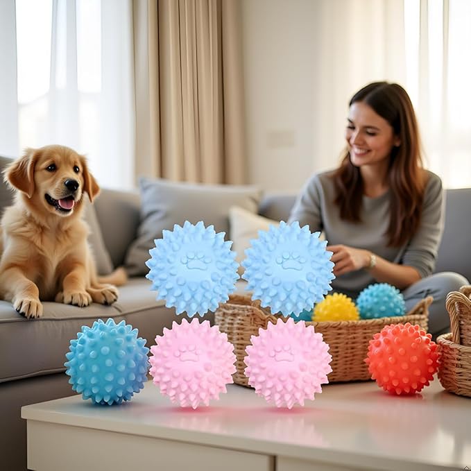 4Pcs Colorful Dogs Toy Spiky TPR Ball No Squeak Chew Toy Long Lasting - Image 8