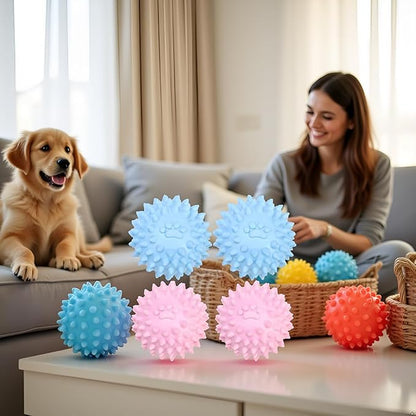 4Pcs Colorful Dogs Toy Spiky TPR Ball No Squeak Chew Toy Long Lasting - Image 8