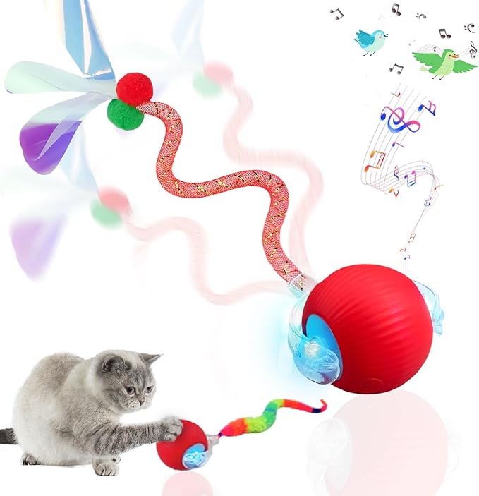 Speedy Tail 2.0 Cat Toy – 2 Replaceable Tails, Controllable Chirping, Motion by Unknown