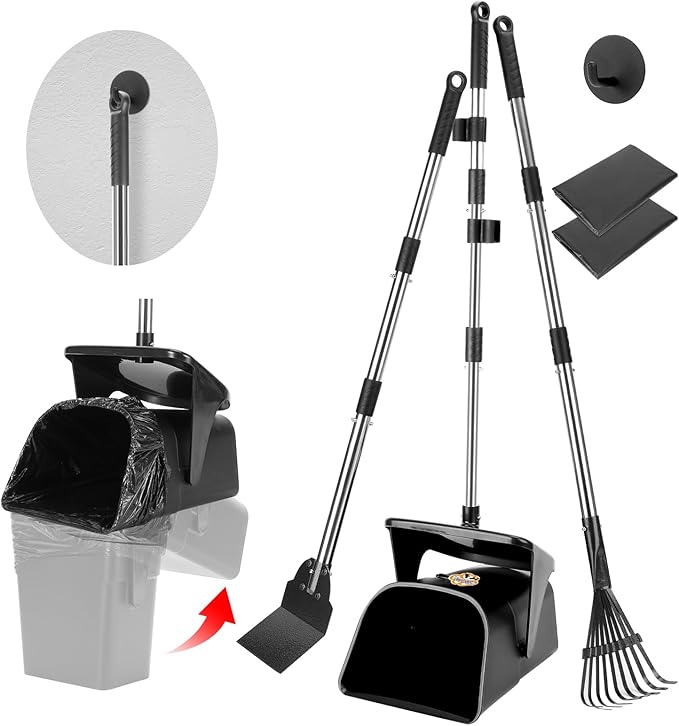 Pooper Scooper Large Swivel Bin & Rake & Spade by YGNNXRN