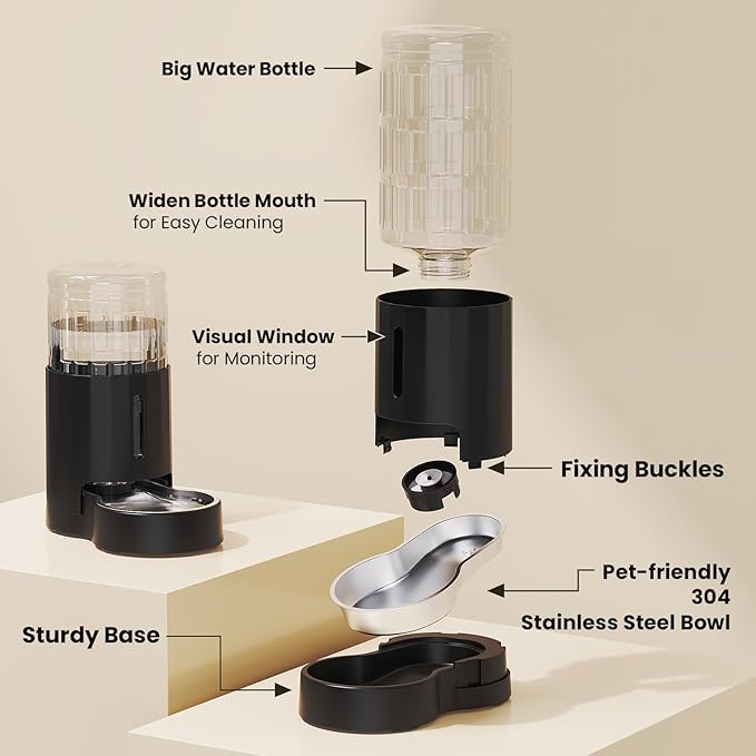 CZPET Dog Water Bowl Dispenser 4L, Wider Mouth & Upgraded Brush - Image 7