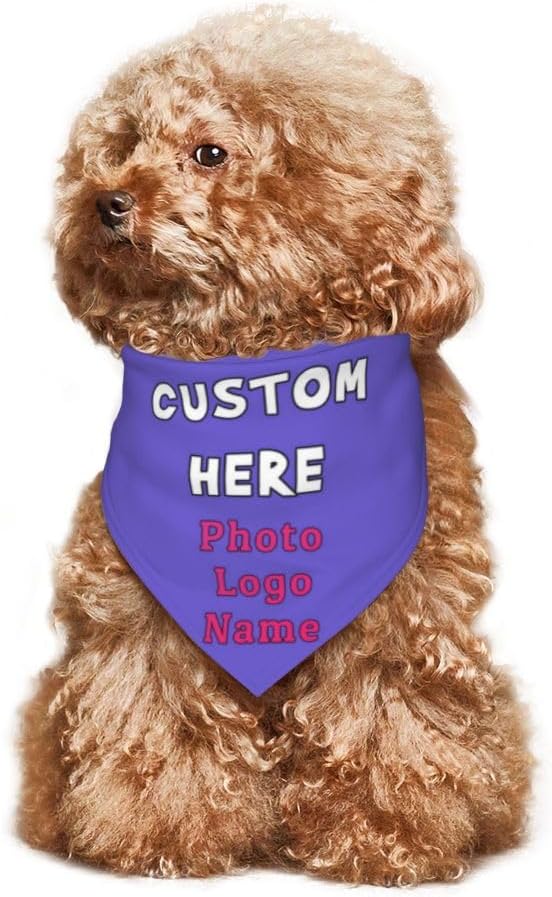 Personalized Dog Bandanas Custom Pet Scarf Add Your Own Logo Photo Text - Image 6