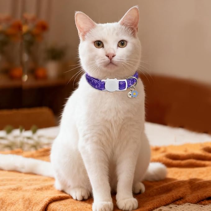 Cat Collars for Girl Cats & Boys, 2 Pack Soft Cotton Breakaway Collar - Image 2