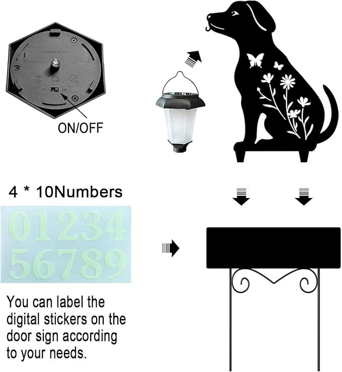Solar Dog Garden Stakes Dog Holding Solar Lantern Decor Stakes Animal Yard - Image 5