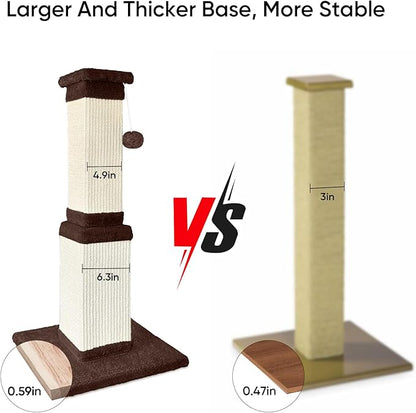 32 Tall Cat Scratching Post for Large Cats, Cat Scratcher for Indoor Cats Adults - Image 5