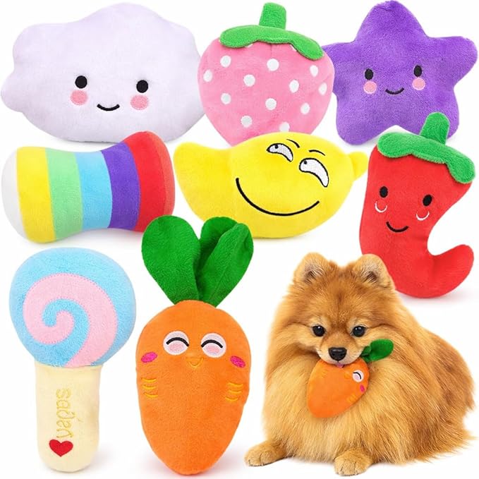 LOYEE Dog Squeaky Toys 8 Pack, Puppy Plush Squeaky Toys by LOYEE