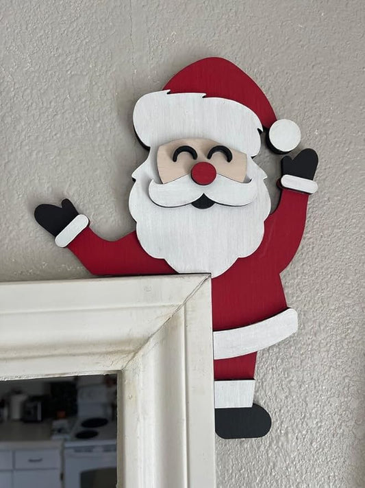Christmas Door Topper Holiday Home Decor Funny Snowman Santa Claus Top Door by Unknown