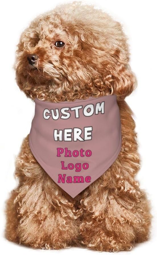 Personalized Dog Bandanas Custom Pet Scarf Add Your Own Logo Photo Text - Image 6