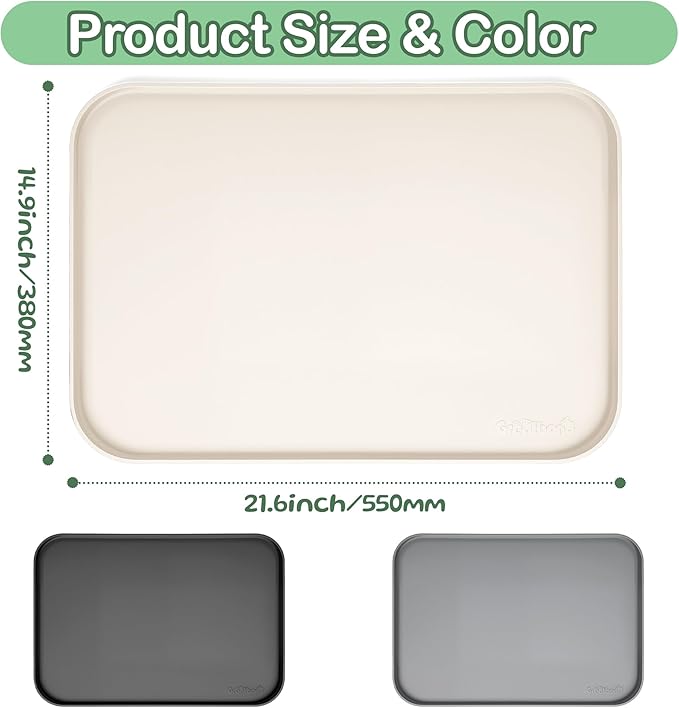 100% Waterproof Silicone Pet Feeding Mat, Warped Resistant Raised Edge BPA-Free - Image 3
