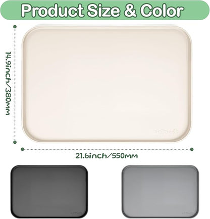 100% Waterproof Silicone Pet Feeding Mat, Warped Resistant Raised Edge BPA-Free - Image 3