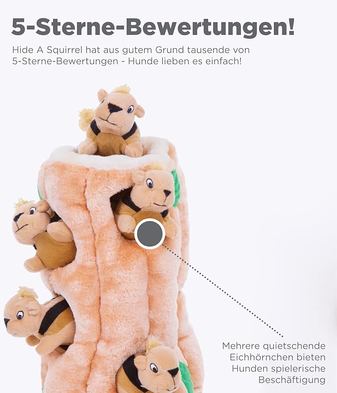 Outward Hound Hide-A-Squirrel Dog Toy – Interactive 2‑in‑1 Plush Puzzle - Image 2