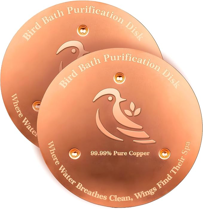 2 Pack Bird Bath Purification Disk, Premium 0.6mm Sturdy 99.99% Pure Copper Disk by Unknown