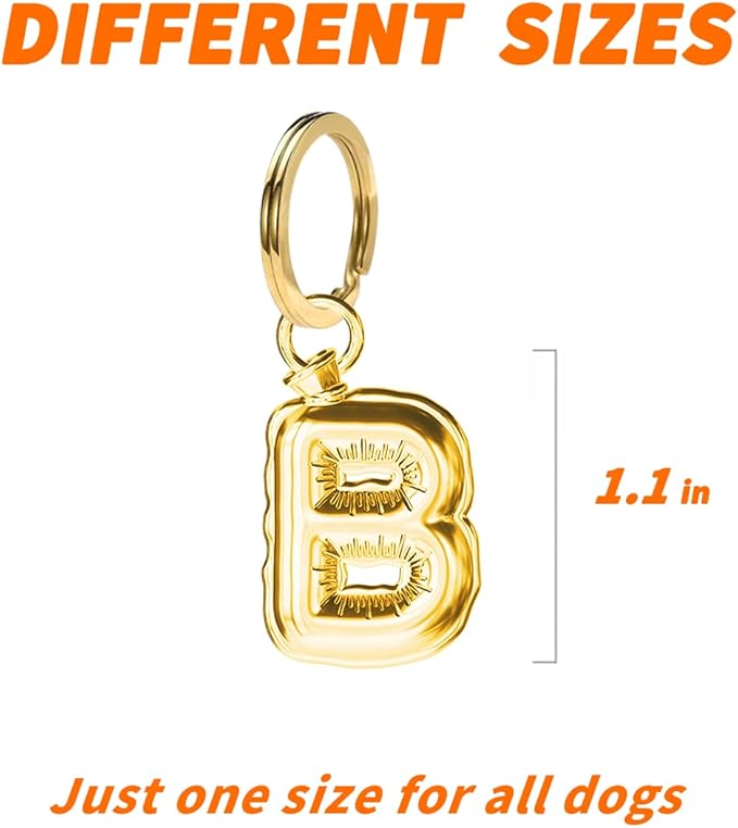 Personalize CAT Collar Charm Brass Balloon Initials/Number Shape - Image 7