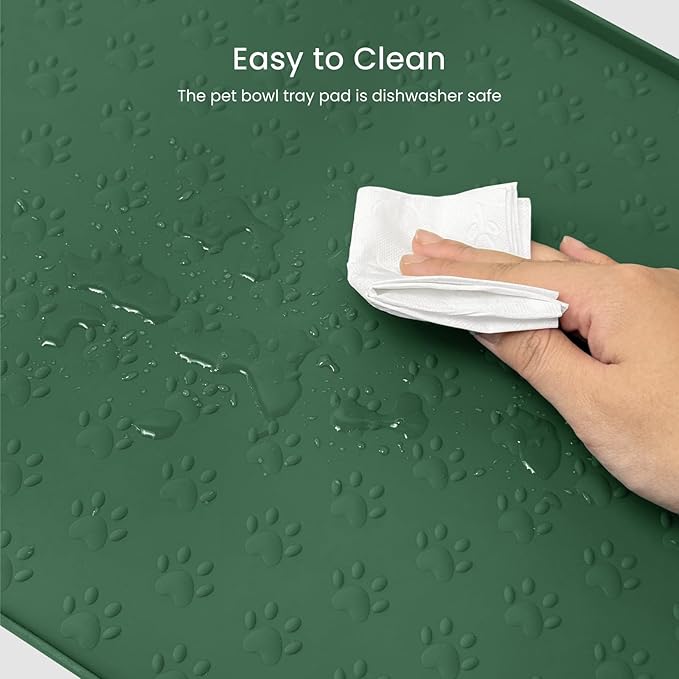 PWTAA Dog Food Mat Anti-Slip Silicone Dog Bowl Mat Thicker Pet Placemat - Image 9