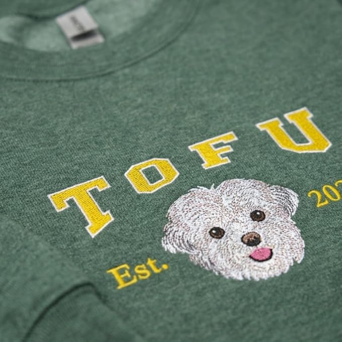 Custom Embroidered Sweatshirt Dog From Real Photo - Image 6