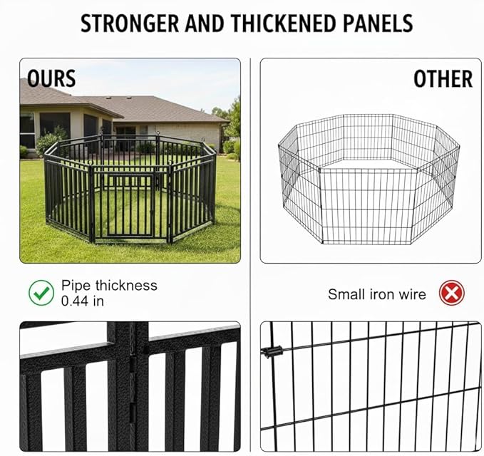 Dog Fence Outdoor Indoor, 47 Inches Height 32 Panels Dog Playpen - Image 2