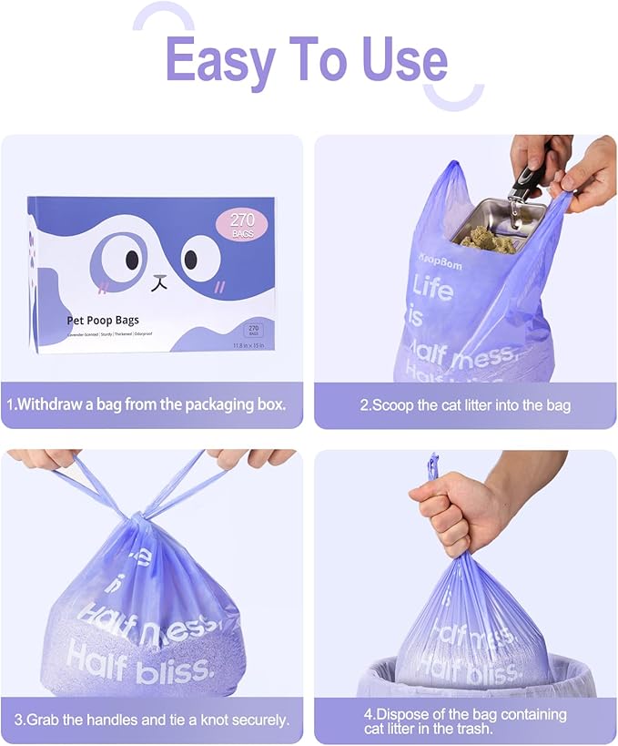 270 Count Cat Litter Bags Lavender Scented - Image 4