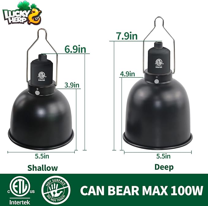 LUCKY HERP Aluminum 5.5inch Shallow Dome Reptile Light Fixture, Reptile Heat - Image 5