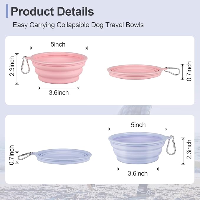Kytely Collapsible Dog Bowls for Travel, Foldable Pet Food Bowl - Image 3