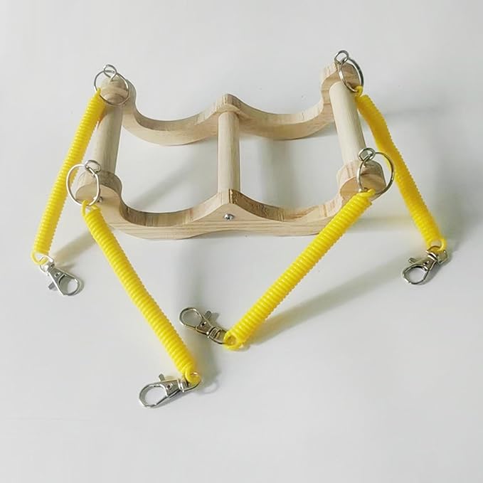 Loaded Bird Swing Handcrafted Wooden Perch - Image 3
