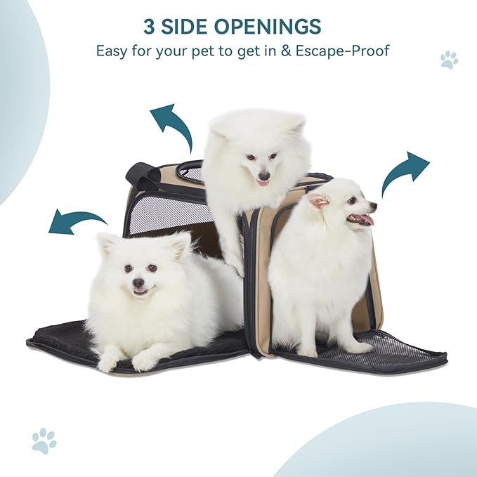 PETSFIT Soft-Sided Cat Carrier for Medium Cats up to 25 lbs, Foldable Pet - Image 3