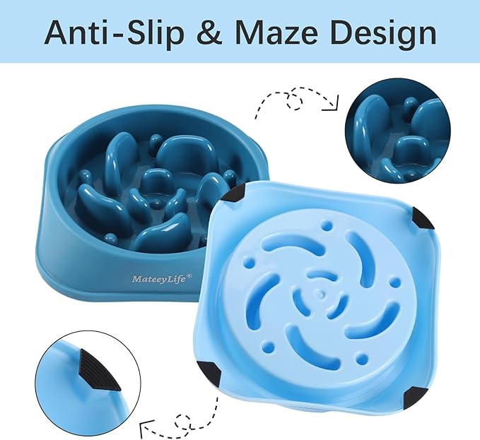 MateeyLife Slow Feeder Dog Bowls 2PCS, Anti-Choking Puzzle Dog Food Bowls - Image 4