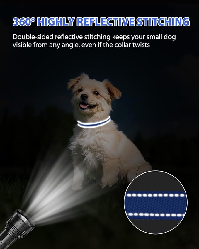 Joytale Dog Collars for Small Dogs, Feather-Light Double-Sided Reflective Nylon - Image 5