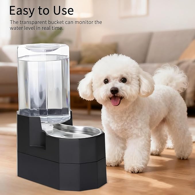 Sfozstra Gray 7L Raised Gravity Dog Water Dispenser - Image 6