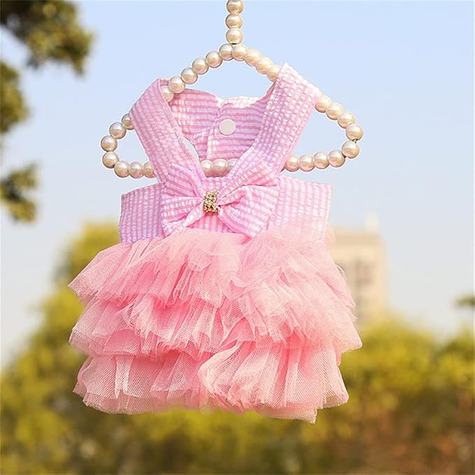 Dog Dresses, Fashion Pet Dog Clothes, Striped Mesh Puppy Dogs Princess Dresses - Image 7