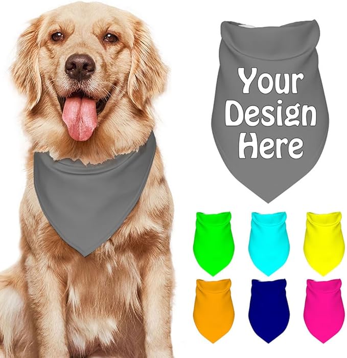 Custom Pet Scarf with Name Personalized Dog Bandanas Add Your Own Picture Image by VYXONIA