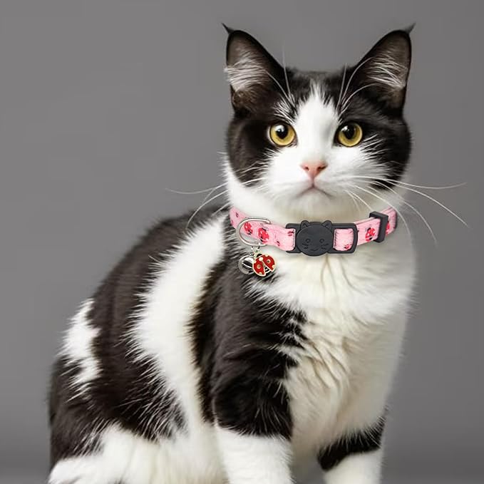 Cat Collar Breakaway, 2 Pack Cotton Kitten Collars - Image 3