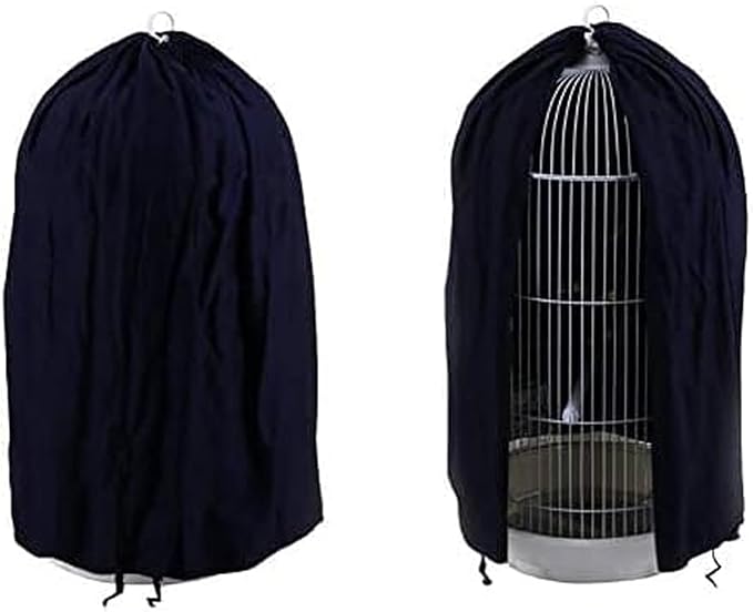 Black Round Dome Top Bird Cage Cover Shield, Birdcage Light Covers Skirt by Unknown