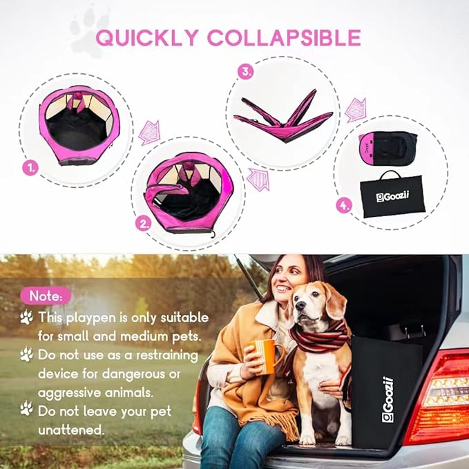 GOOZII Pet Cat Playpen for Indoor Cats Enclosed, Portable Foldable Dog Playpen - Image 6