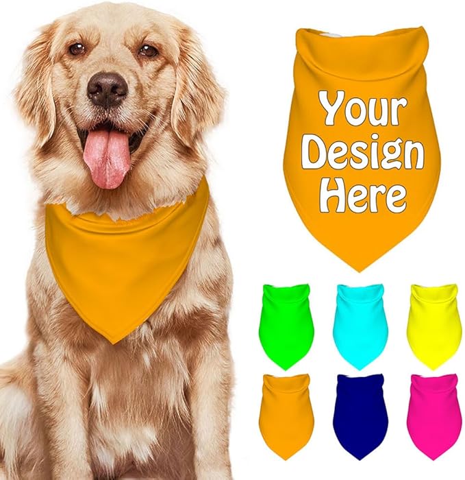 Personalized Dog Scarf Add Your Design Custom Dog Bandanas by VYXONIA
