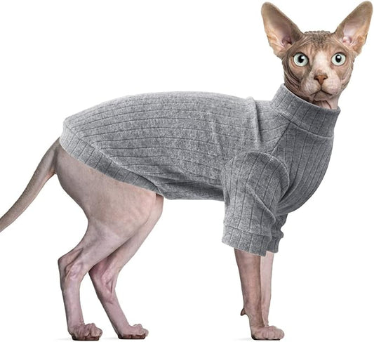 Idepet Sphynx Hairless Cats Sweater Shirt Kitten Soft Puppy Clothes Pullover by Idepet