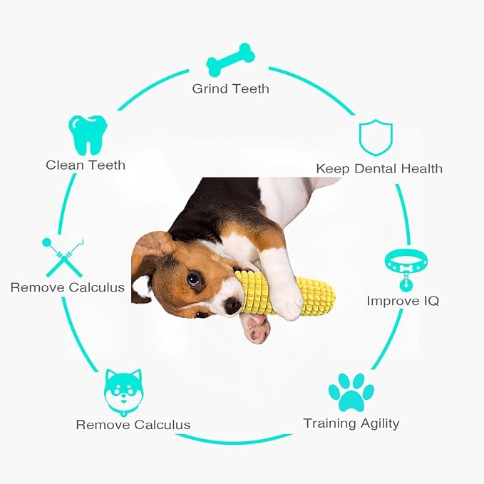 Dog Chew Toys for Aggressive Chewers, Corn Interactive Squeaky Dog Toys for - Image 2