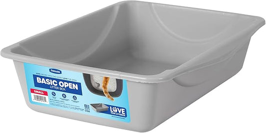 Petmate Basic Open Cat Litter Pan, Made in USA, 14.5" x 10.5" x 3.5", Small by Petmate