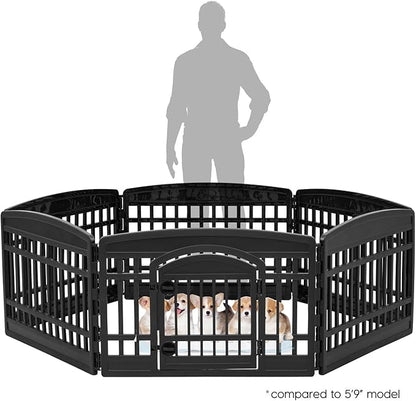 IRIS USA Dog Playpen with Door, 24” 6 Panel Pet Exercise Pen – Indoor Outdoor - Image 2