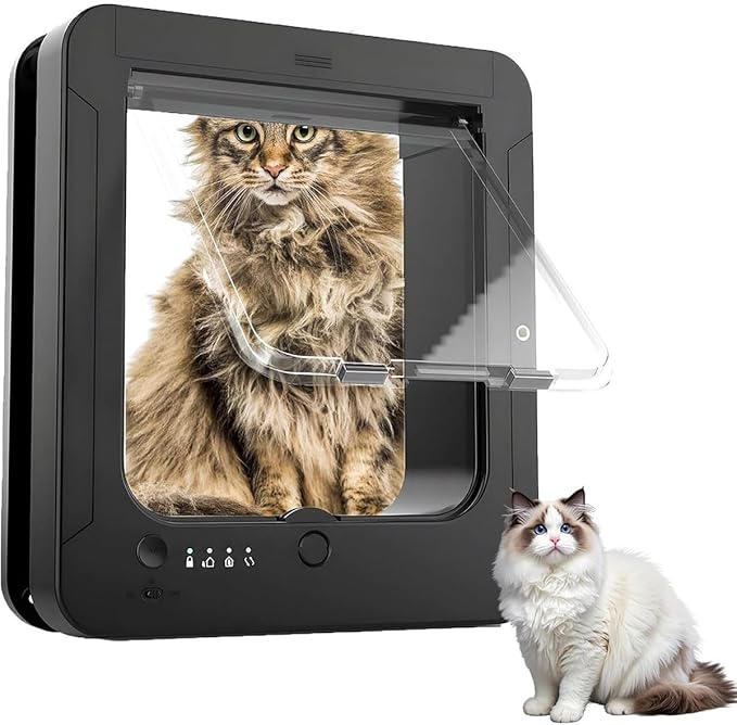 Microchip Cat Flap, Remote Control, Automatic Pet Door 11.73"X10.35", 4-Way by Unknown