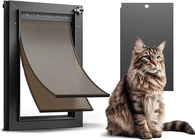 Cat Door for Door, All Aluminum Frame, Small Pet Door for Interior and Exterior by HomePage