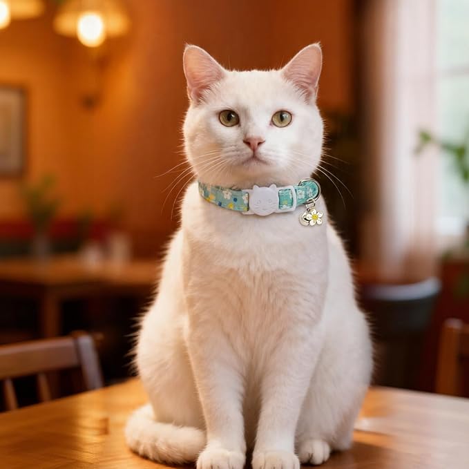 Cat Collars for Girl Cats & Boys, 2 Pack Soft Cotton Breakaway Collar - Image 7