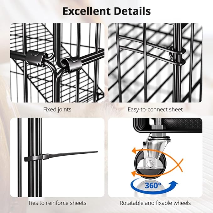 PawGiant 6-Tier Large Cat Cage Playpen, 72-inch Indoor/Outdoor Enclosure - Image 8