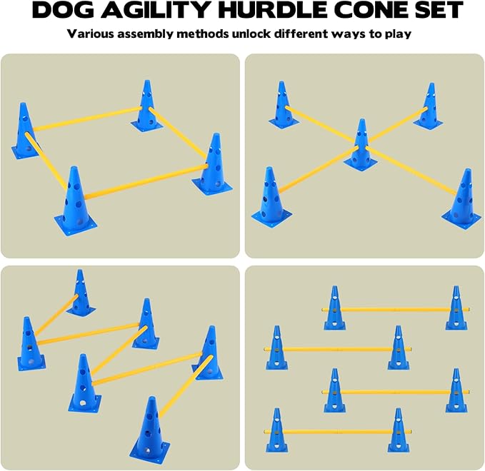 Dog Agility Hurdle Cone Set, 10er 12.5Inch Agility Cones and 5er 31.5Inch - Image 5