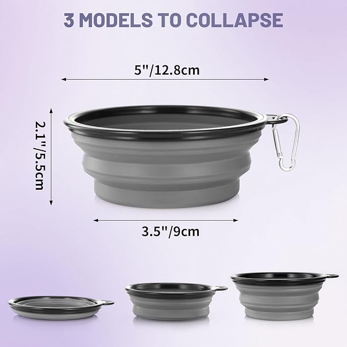 Dog Bowl Pet Collapsible Bowls, 2 Pack Collapsible Dog Water Bowls - Image 4
